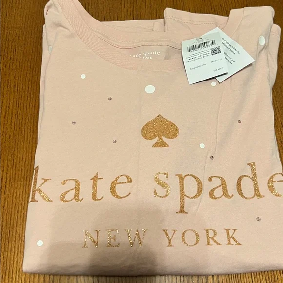 NWT, KATE SPADE ROSE SMOKE EMBELLISHED TEE SHIRT SIZE XL - Picture 8 of 8